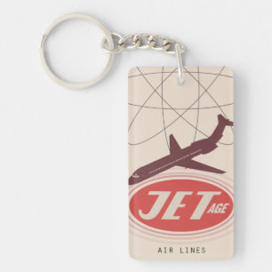 Jet-Ålder Retro Flygplan Nyckelring