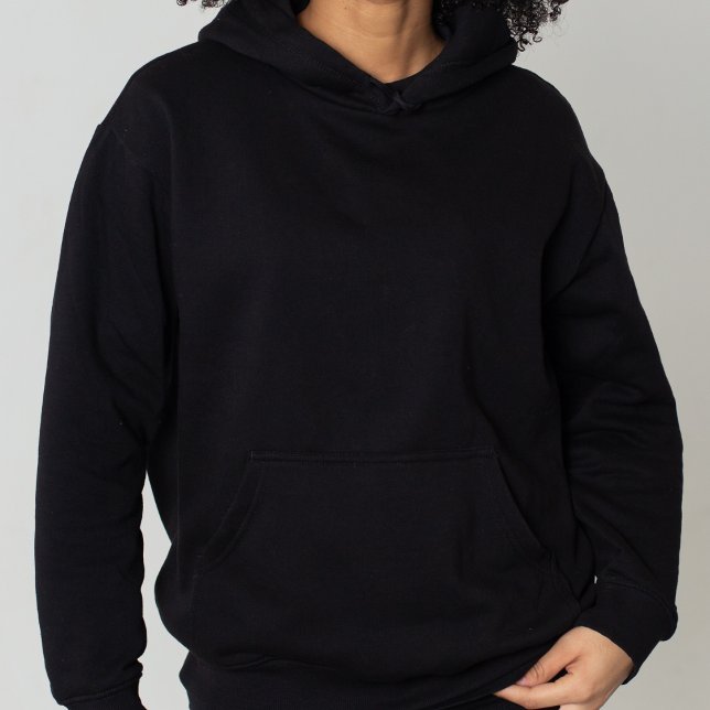 Jet Black Enfärgad Enkel Minimalistisk T Shirt (Jet Black Solid Color Simple Minimalist Hoodie)