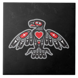 Jet Black Granite Faux Native American Thunderbird Kakelplatta