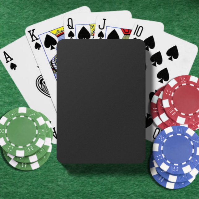 Jet Black Solid Färg enkel minimalistisk Casinokort (Jet Black Solid Color Simple Minimalist Playing Cards)