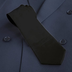 Jet Black Solid Färg enkel minimalistisk Slips