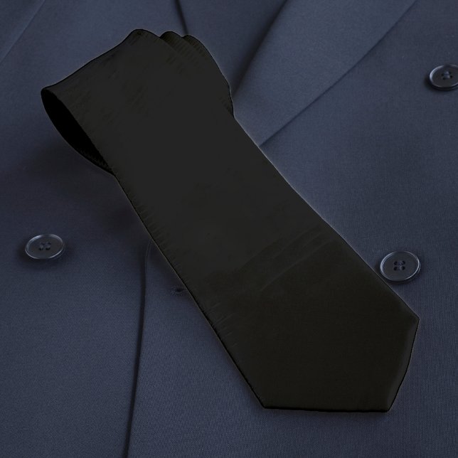 Jet Black Solid Färg enkel minimalistisk Slips (Jet Black Solid Color Simple Minimalist Neck Tie)