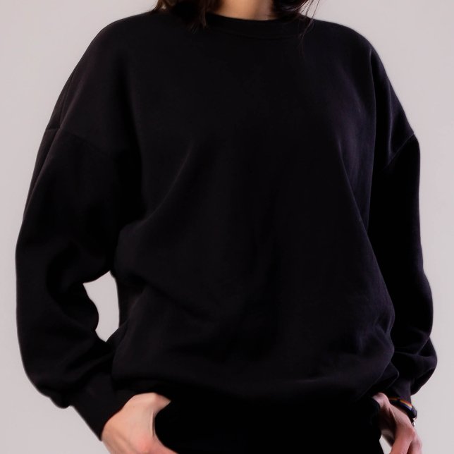 Jet Black Solid Färg enkel minimalistisk T Shirt (jet black solid color sweatshirt for women)