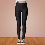 Jet Black Solid Färg Leggings<br><div class="desc">Jet Black Solid Färg</div>