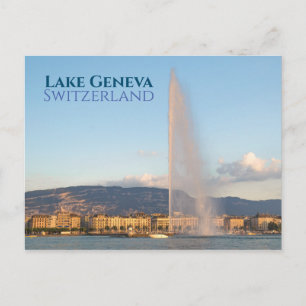 Jet d'Eau Genève Vatten Fontän vykort
