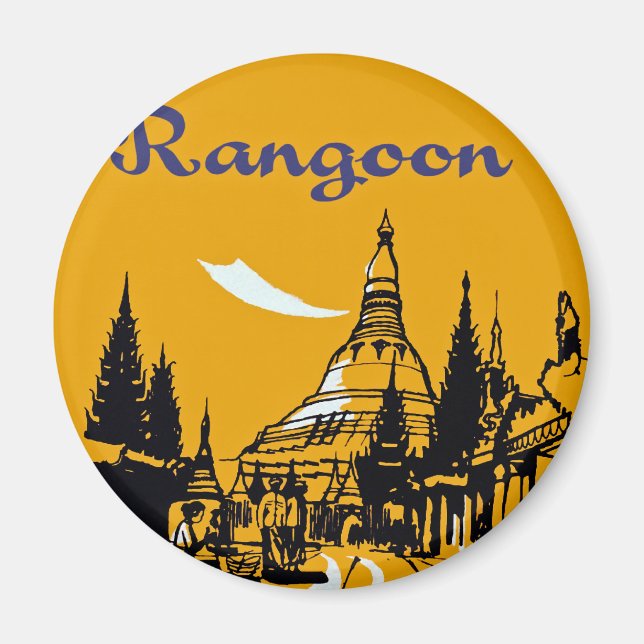 Jet din väg till Rangoon Magnet (Framsidan)