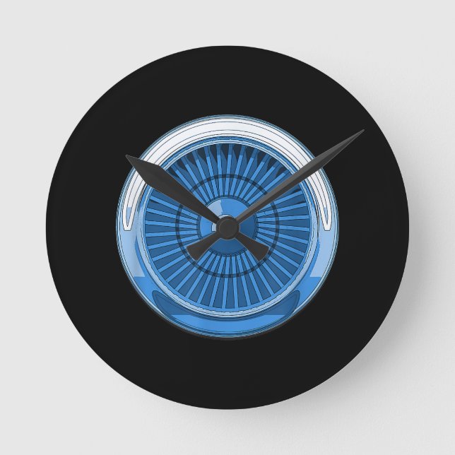 Jet Engine Rund Klocka (Framsida)
