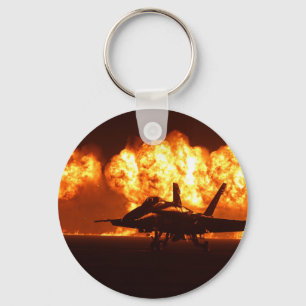 Jet Fighter Flames Nyckelring