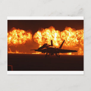 Jet Fighter Flames Vykort