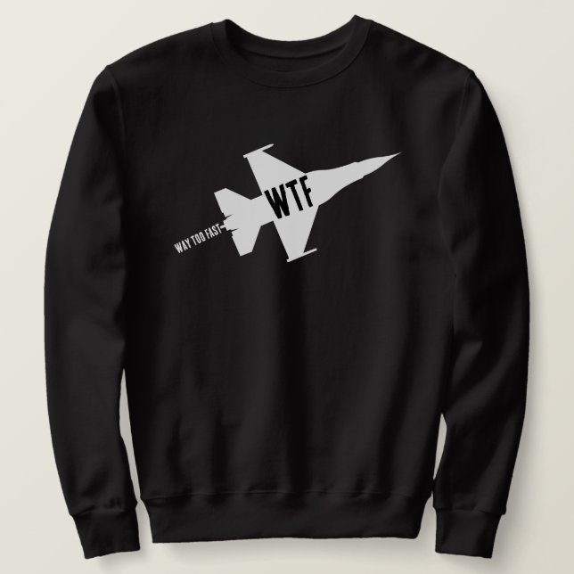 Jet Fighter-flygplan,Simple,Aviation,Witty,Lustigt Lång Ärmad Tröja (Design framsida)