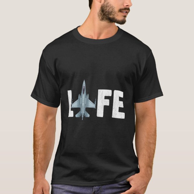 Jet Fighter Life Jet Flygplan Pilot T Shirt (Framsida)