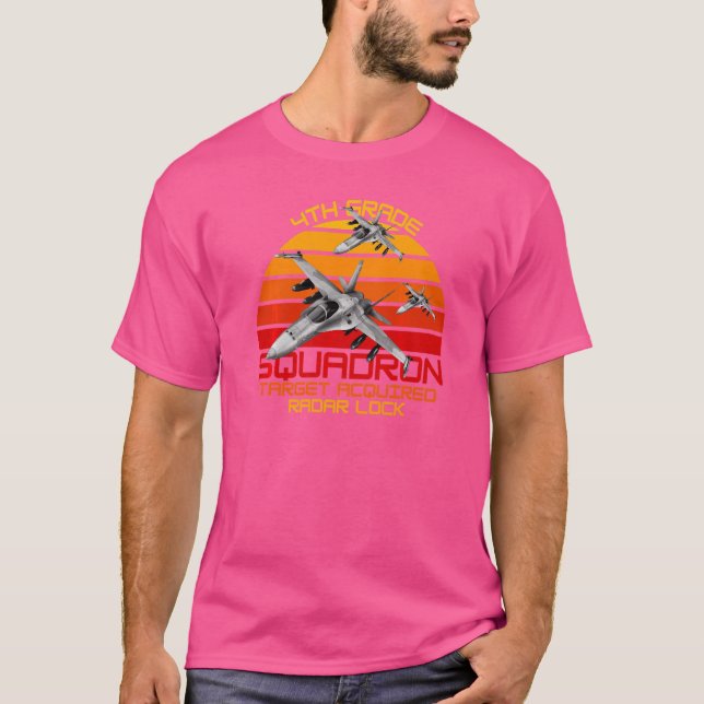 Jet Fighters Squadron Retro Sunset 4th Klass Jet T Shirt (Framsida)