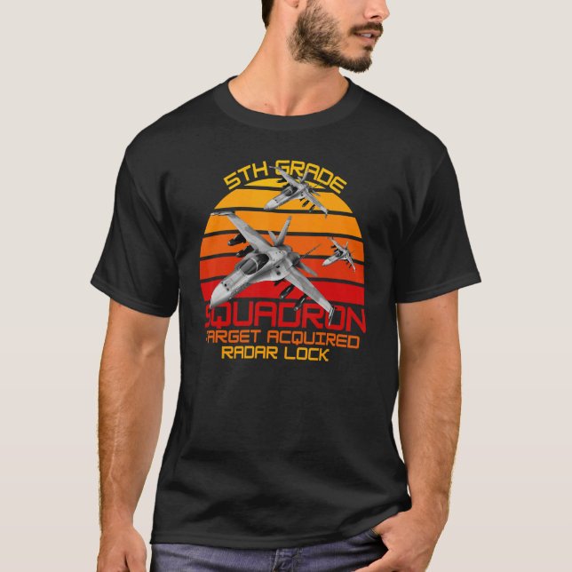 Jet Fighters Squadron Retro Sunset 5th Klass Jet T Shirt (Framsida)