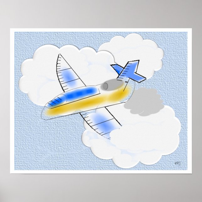 Jet flygplan i molnen poster (Framsidan)