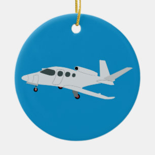 Jet flygplan julgransprydnad keramik