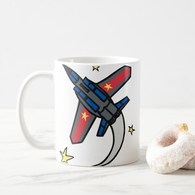 Jet Flygplan Kaffemugg (Med munk)