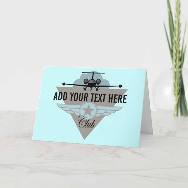 Jet flygplan Vinge Klubb Kort (Framsida)