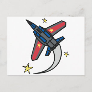 Jet Flygplan Vykort