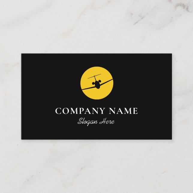 Jet Flygplanets Logotyp Visitkort (Framsida)