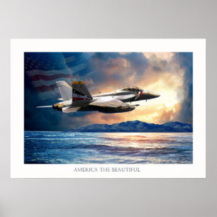 Jet för kämpe för skottpengarjägare F 18 Poster