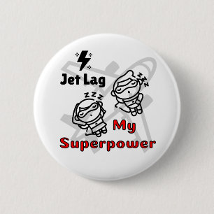 Jet Lag min superströmstift för gratis sprit Knapp