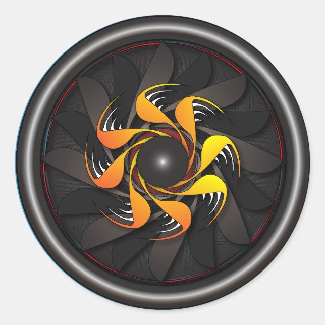 Jet-motormärke Runt Klistermärke (Framsida)