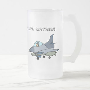Jet och Pilot Frostat Ölglas