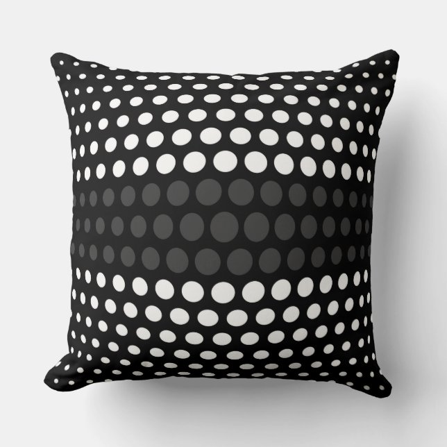 Jet och Vita Polka dots Mönster Kudde (Framsida)