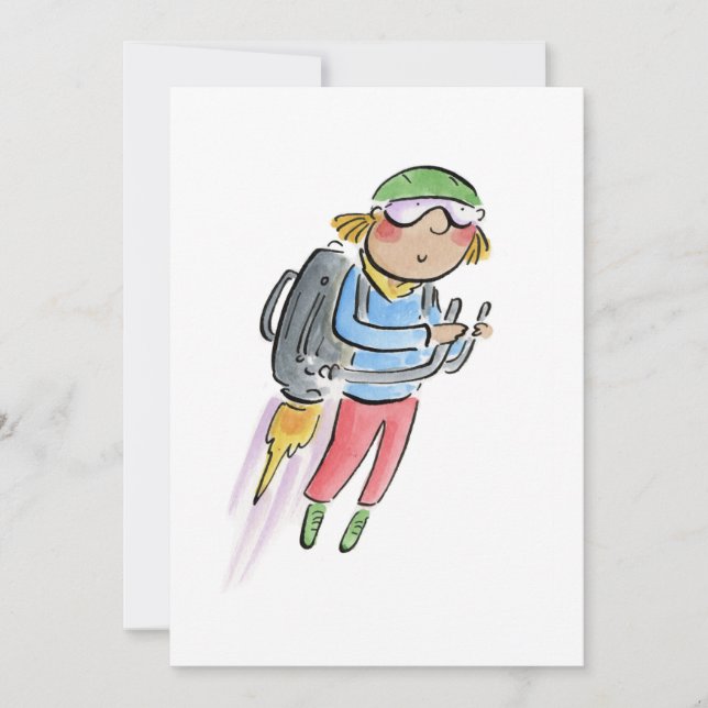 Jet Pack Inbjudningar (Framsida)