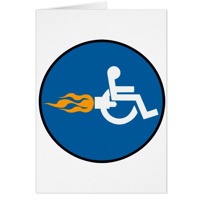 Jet rullstol hälsningskort (Framsidan)