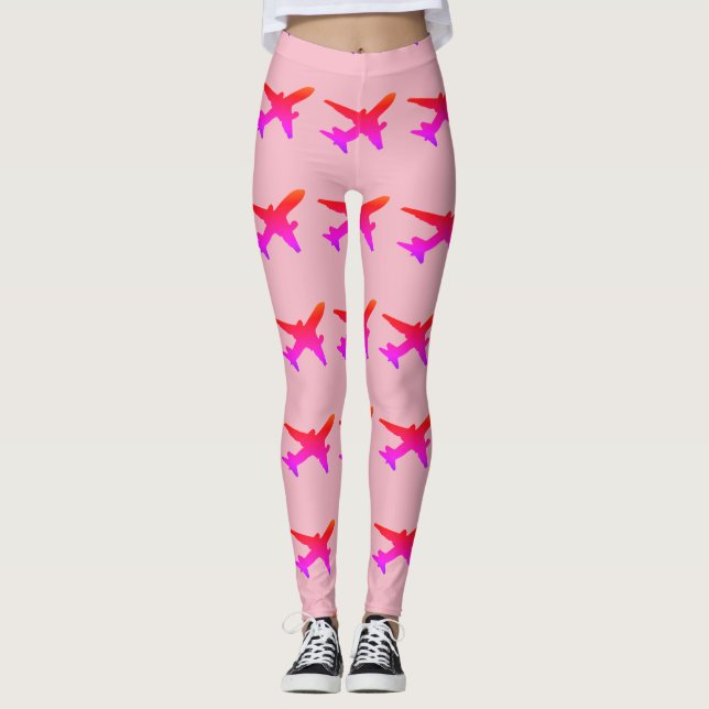 Jet Silhouette Regnbågsgradient Leggings (Framsida)