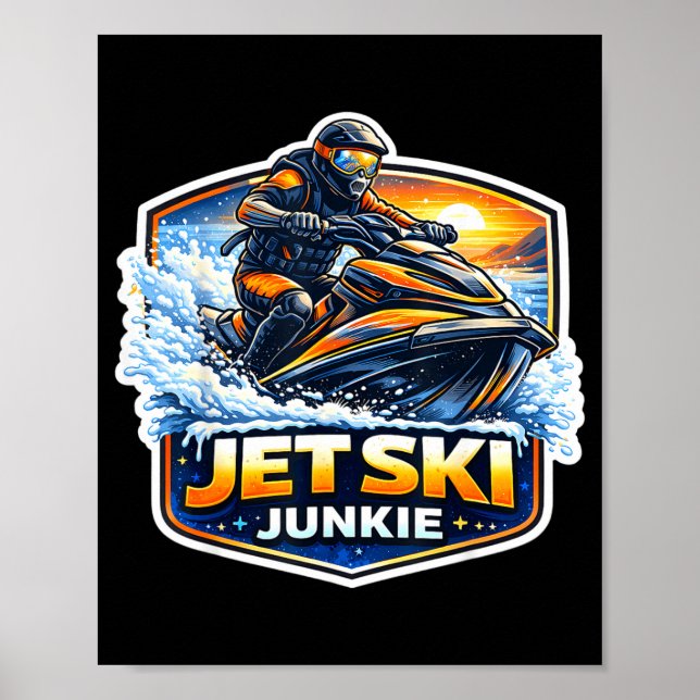 Jet ski-beroende rolig för jet ski-ägare poster (Framsidan)