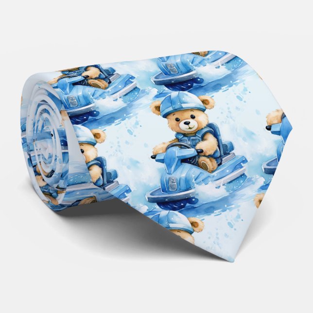 Jet Ski Blue Nalle Neck Tie Slips (Rullad)