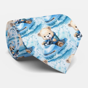 Jet Ski Blue Nalle Neck Tie Slips