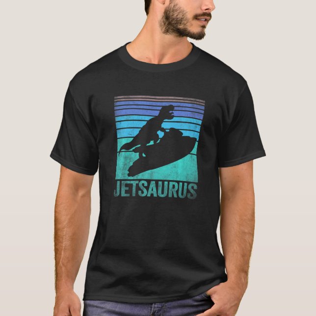 Jet Ski Dinosaurs Vatten Jetski Dino Watercraft Re T Shirt (Framsida)