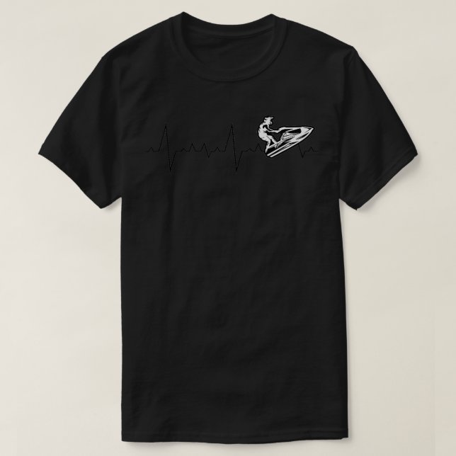 Jet Ski Heartslag Ställa upp Tävla T Shirt (Design framsida)