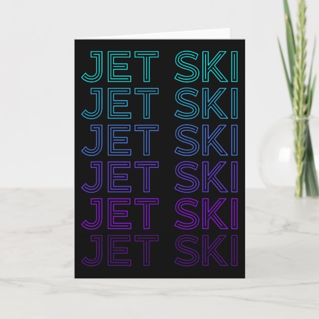 Jet Ski Jet Skiing Retro  Kort (Framsida)