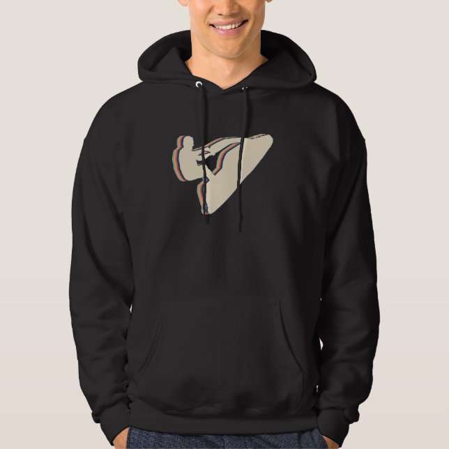 Jet Ski Jet Skiing Retro Linje Konst Hoodie (Framsida)