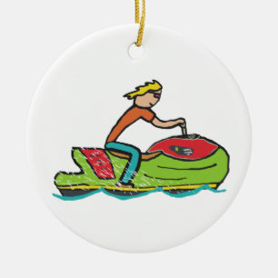 Jet Ski Julgransprydnad Keramik