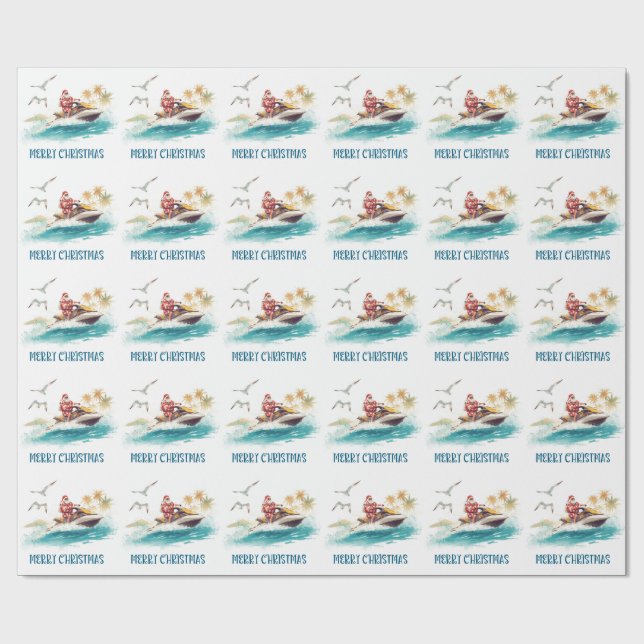 Jet Ski julhelg med tomte Presentpapper (Platt)