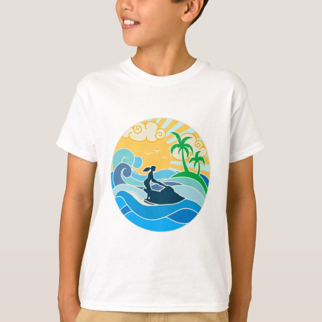 Jet Ski och havet T Shirt (Framsida)