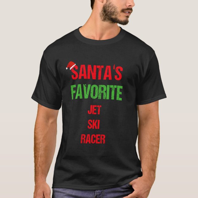 Jet Ski Racer Funny Pajama jul T Shirt (Framsida)