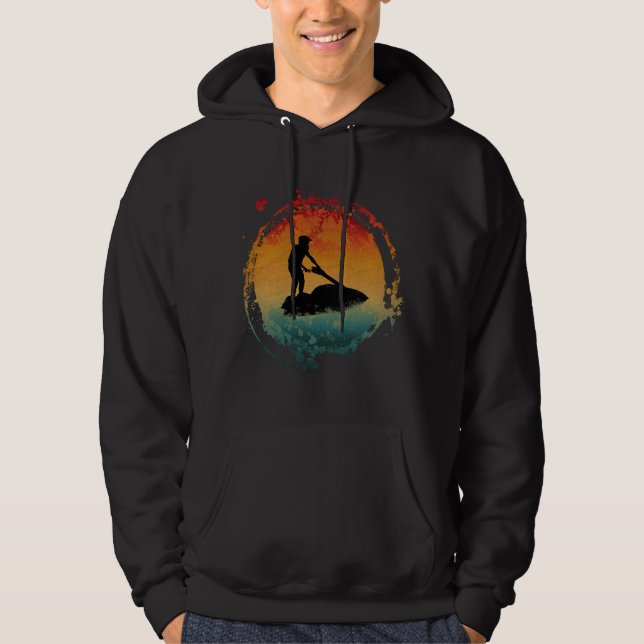 JET SKI RETRO VINTAGE SKIING HOODIE (Framsida)