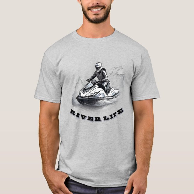 Jet Ski River Life T Shirt (Framsida)