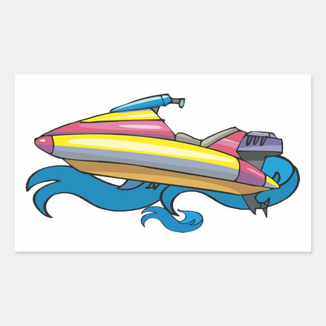 Jet Ski Stickers Rektangulärt Klistermärke (Framsida)