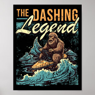 Jet skidar bigfoot vattenskoter förare sasquatch j poster