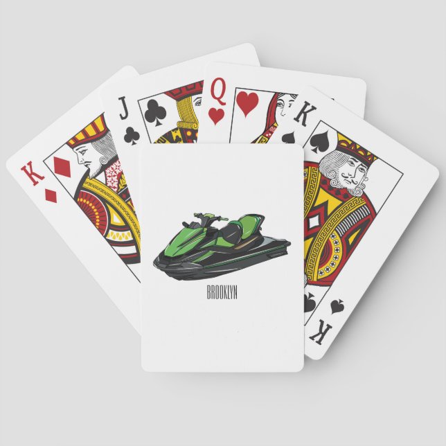 Jet skidillustration av tecknaden casinokort (Baksidan)