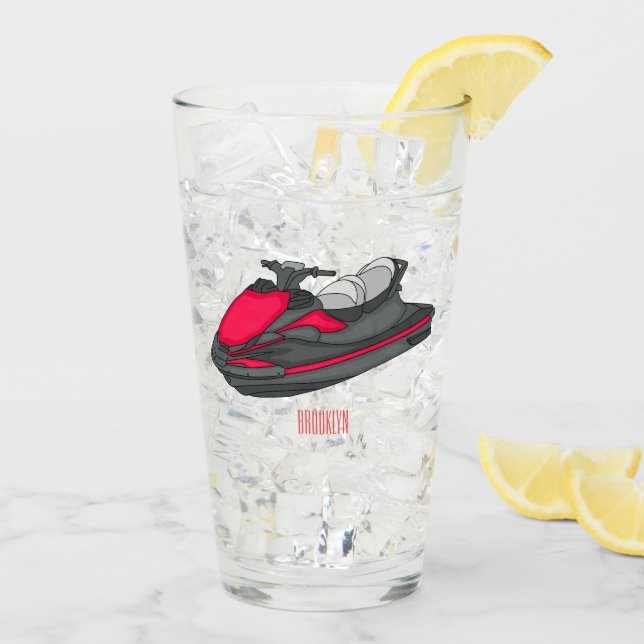 Jet skidillustration av tecknaden glaskopp (Bakside Is)