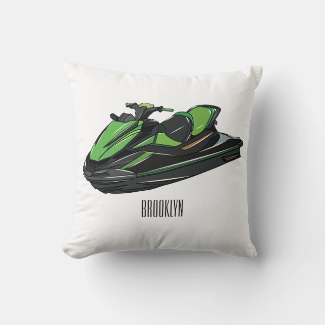 Jet skidillustration av tecknaden kudde (Framsida)
