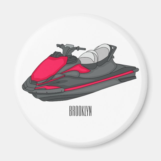 Jet skidillustration av tecknaden magnet (Framsidan)